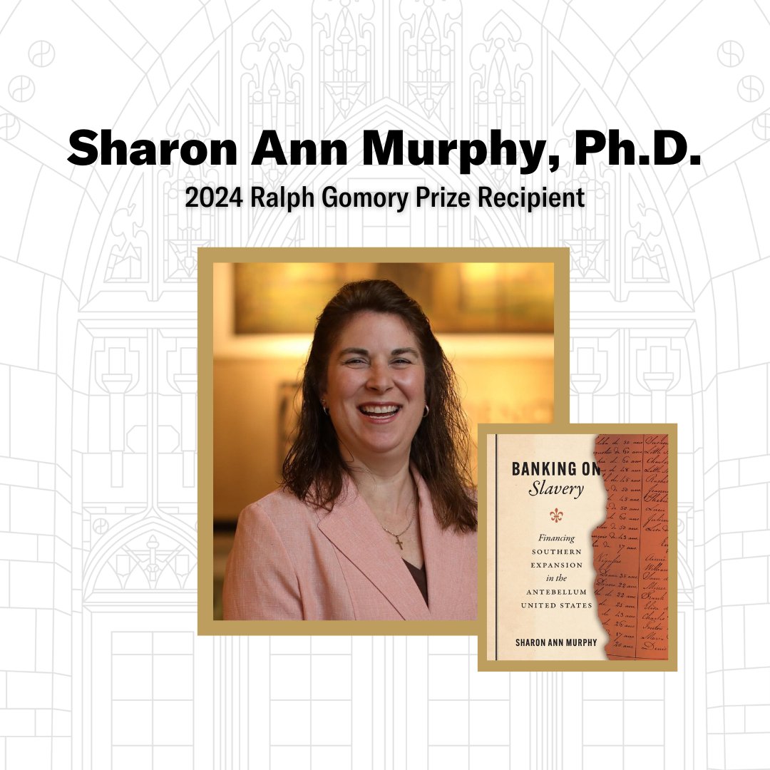 Congratulations to Sharon Ann Murphy, Ph.D. of the <a href="/PCHistoryDept/">History at PC</a>, who received the 2024 Ralph Gomory Prize for her book, Banking on Slavery Financing Southern Expansion in the Antebellum United States, at the Business History Conference. 

Read more: prov.ly/3tYnDAH
