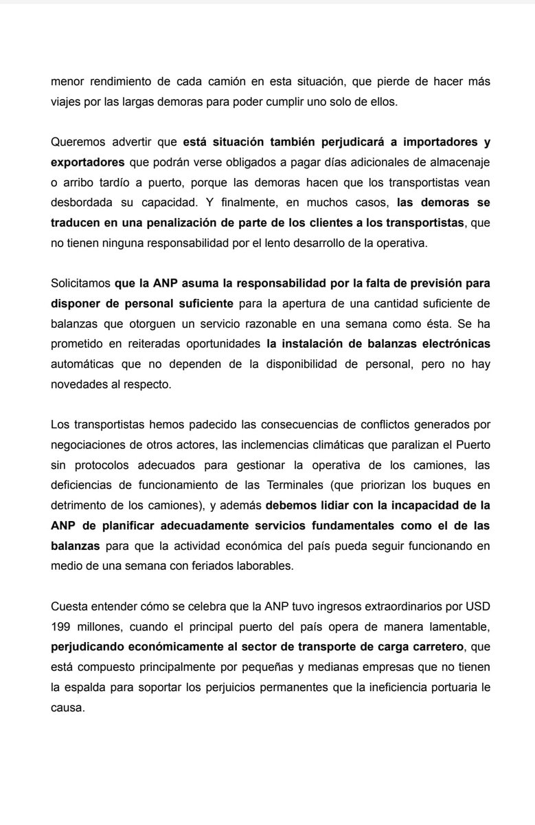 Los problemas de funcionamiento del Puerto de Montevideo recrudecieron en medio de una semana especial, por la alta demanda de transporte, y las restricciones de recursos en los diferentes servicios que hacen a la cadena logística portuaria. Ello motivó nuestra intervención👇