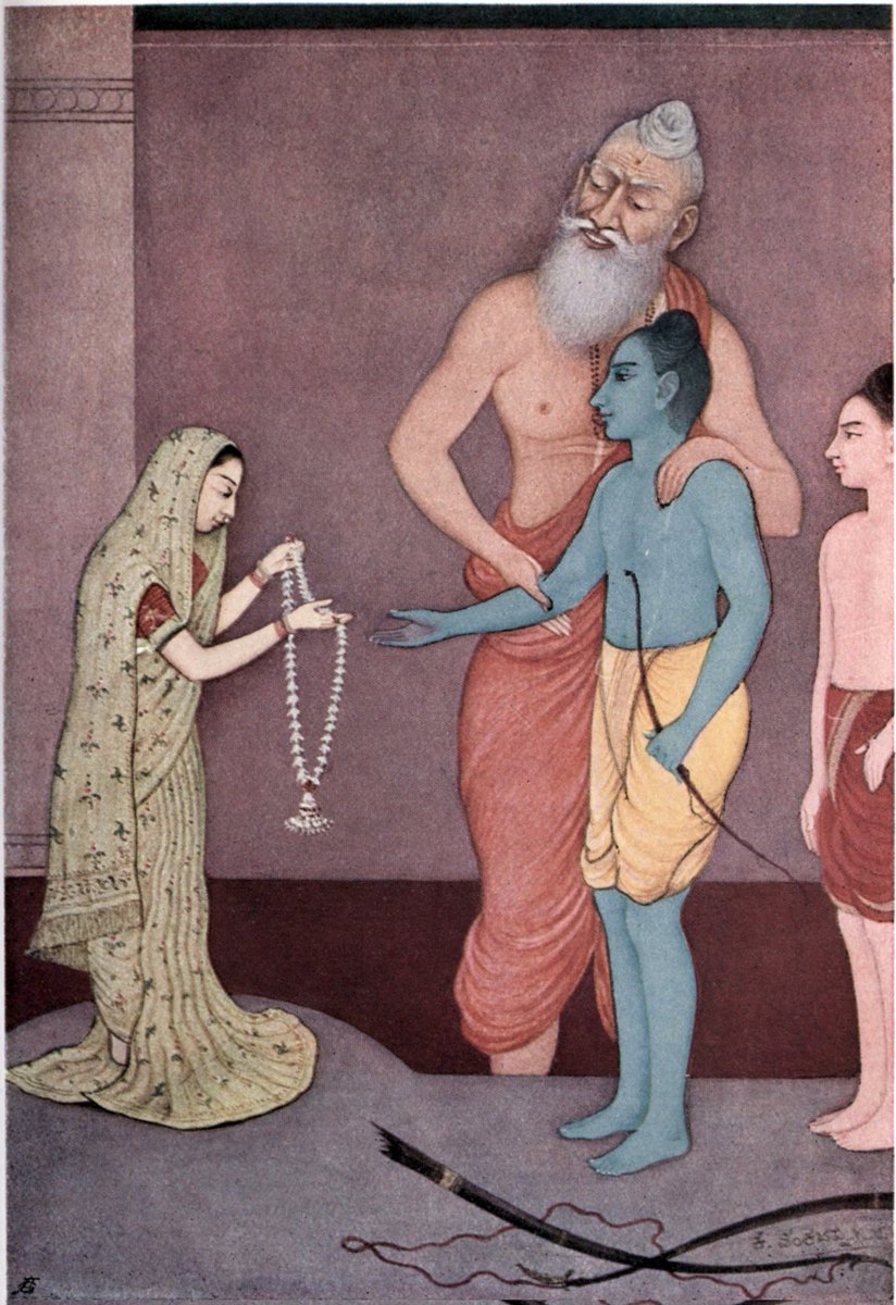 Rama's Marriage (1914) by K. Venkatappa (1887–1965) depicts the sacred union of Lord Rama and Sita, capturing the essence of devotion and eternal love in vibrant colors and intricate details. #Rama #Ram #Sita #lakshman #राम #लक्ष्मण #सीता #रामायण #राम_का_भव्य_धाम