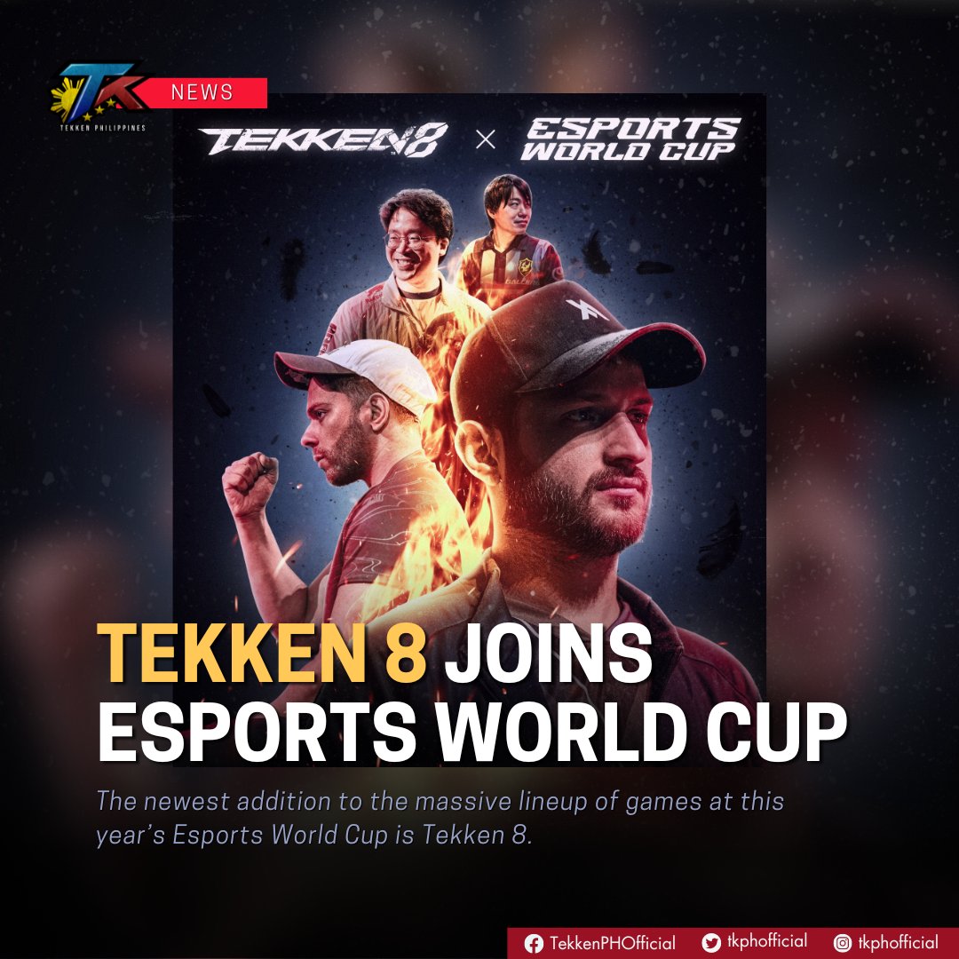 tkphofficial's tweet photo. TEKKEN RETURNS FOR ESPORTS WORLD CUP 2024!

EWC 2024 is the spiritual successor of Gamers8's similarly massive esports cup last year. Tekken 8 is now officially part of the event lineup of games.

#Tekken8 #Tekken #Gaming #EWC2024 #News https://t.co/JwLCjKT92N