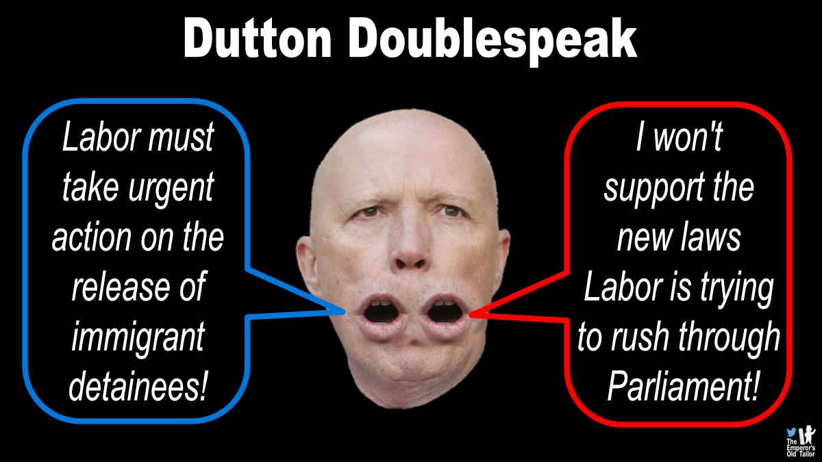 #PICTURED: Peter Dutton demonstrates his mastery of cynical political doublespeak. #auspol #Dutton #Immigration