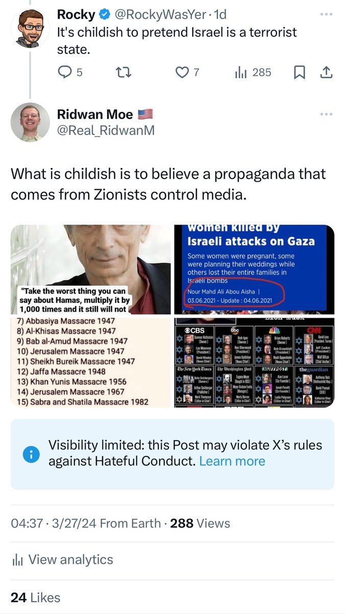 Real_RidwanM's tweet photo. Freedom of speech is ok on X unless you speak against Zionists. 
#ZionismIsFascism #ZionismIsNotJudaism https://t.co/WSMk67tQ8r