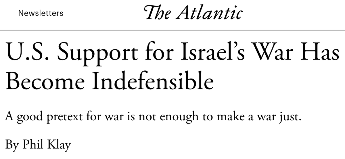 NO ISRAEL AMNESTY We're now gonna see a flood of op eds in neocon rags about how they can no longer support Israel given what the war has become. Of course, on 10/7, Netanyahu promised the 'enemy will pay an unprecedented price.' Anyone with cursory knowledge of the issue could