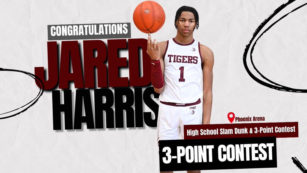 🏀🚨BIG NEWS🚨🏀 Jared Harris has been selected to compete in the Boys 3pt shooter contest at the 2024 High School Slam Dunk and 3-point Championships! The event will be held inside the Phoenix Arena! Catch all the action on CBS on Sunday, April 7, 2024!!
