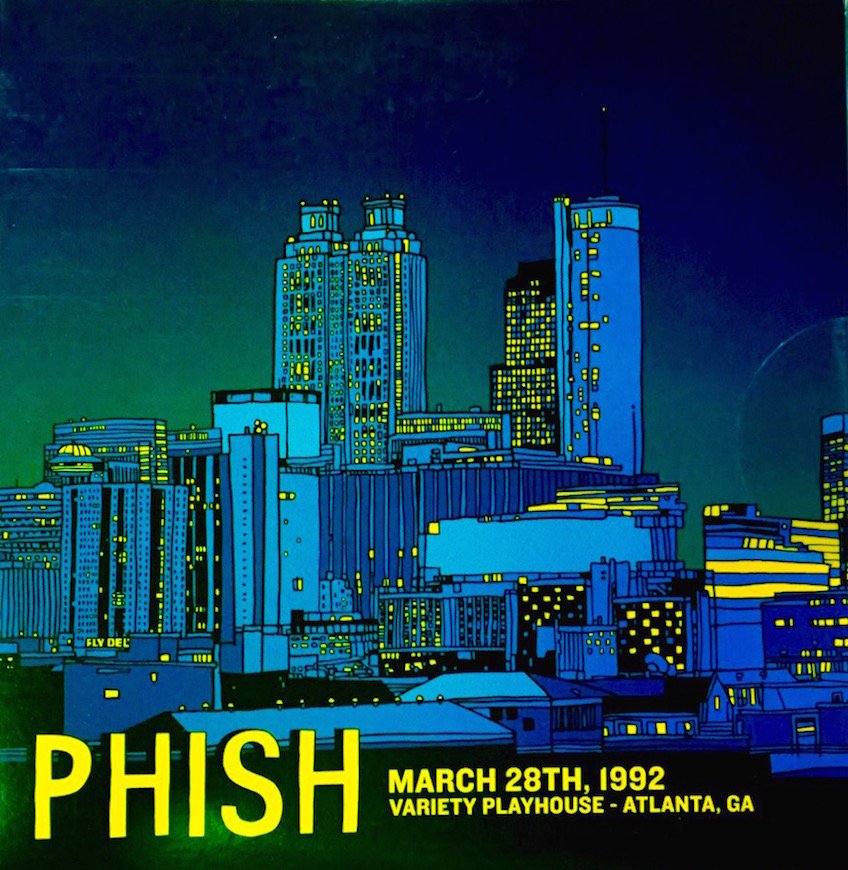 shapsio's tweet photo. 32yrs since #phish 3/28/92 @VarPlayhouse in Atlanta.  The venue flooded and cut the show short, but led to 3 epic "makeup" nights at #Roxy93.  Released in 2008 as bonus to the ‘At The Roxy’ box set. https://t.co/aEIqUfro2d