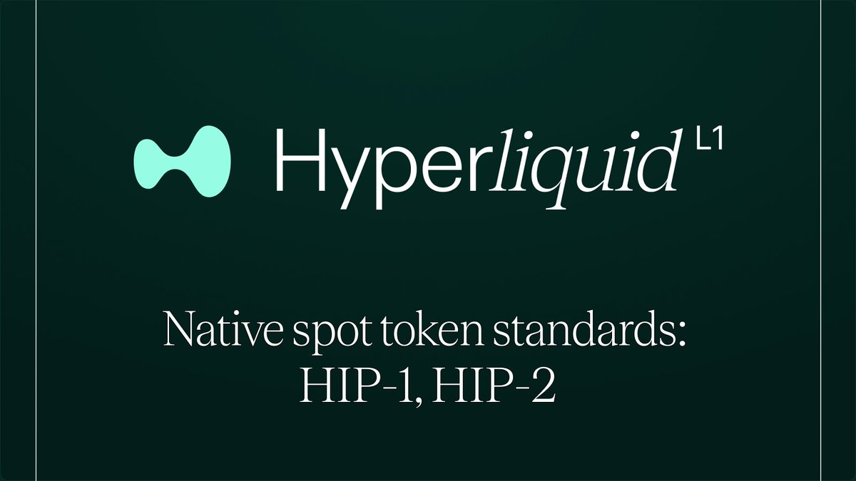 The Hyperliquid L1 will support native spot trading, as well as two  permissionless standards for native tokens: HIP-1: deploy native tokens and  onchain spot order books HIP-2: “Hyperliquidity,” a novel mechanism to