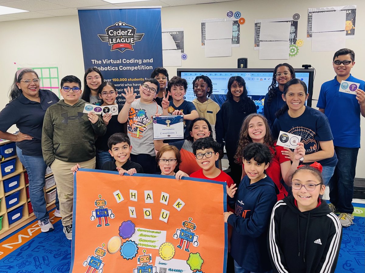 jhmoreno's tweet image. Did someone say Computer Science? These Havard students @GalenaParkISD sure speak the “language.” They received 2nd place in CoderZ League using the virtual gamified platform. It’s starts with block coding and moves to python. Truly a K-12 solution. #equity #Coding4All
