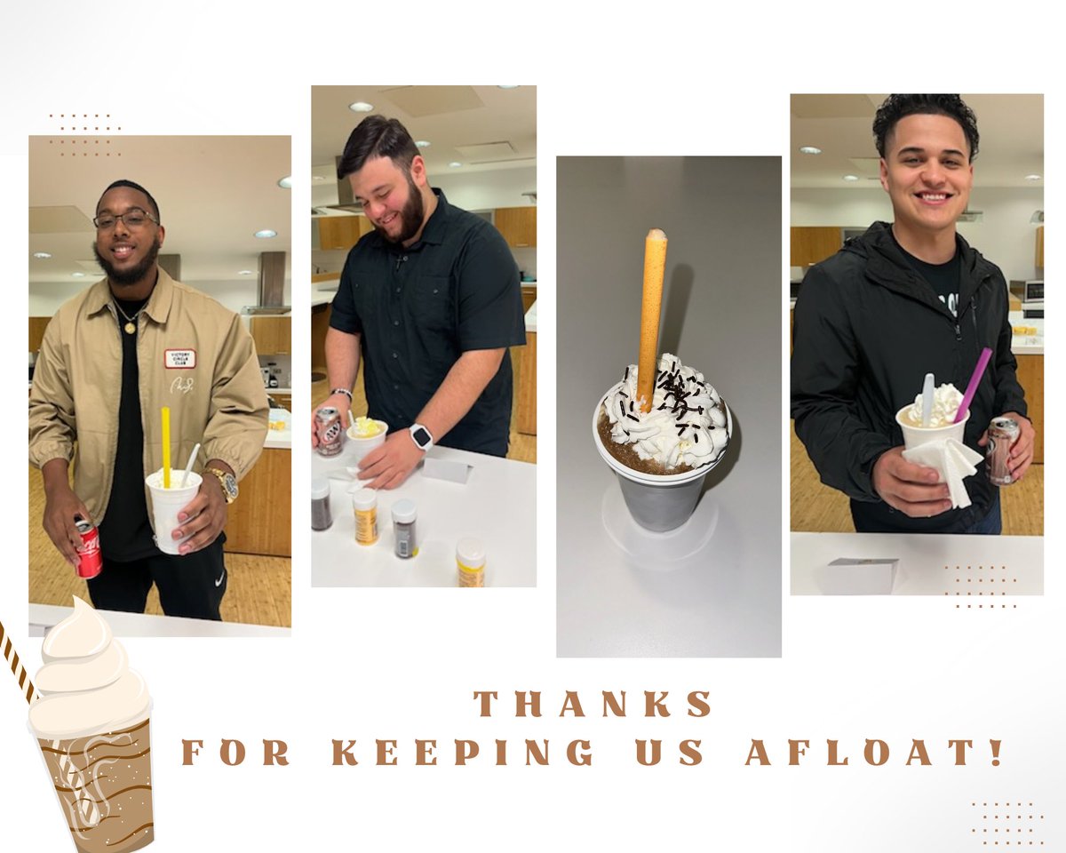 Staff enjoyed a sweet treat to start the long weekend! Teachers were all smiles after Principal @LaQuishaKnowle1 treated them to ice cream floats today!
