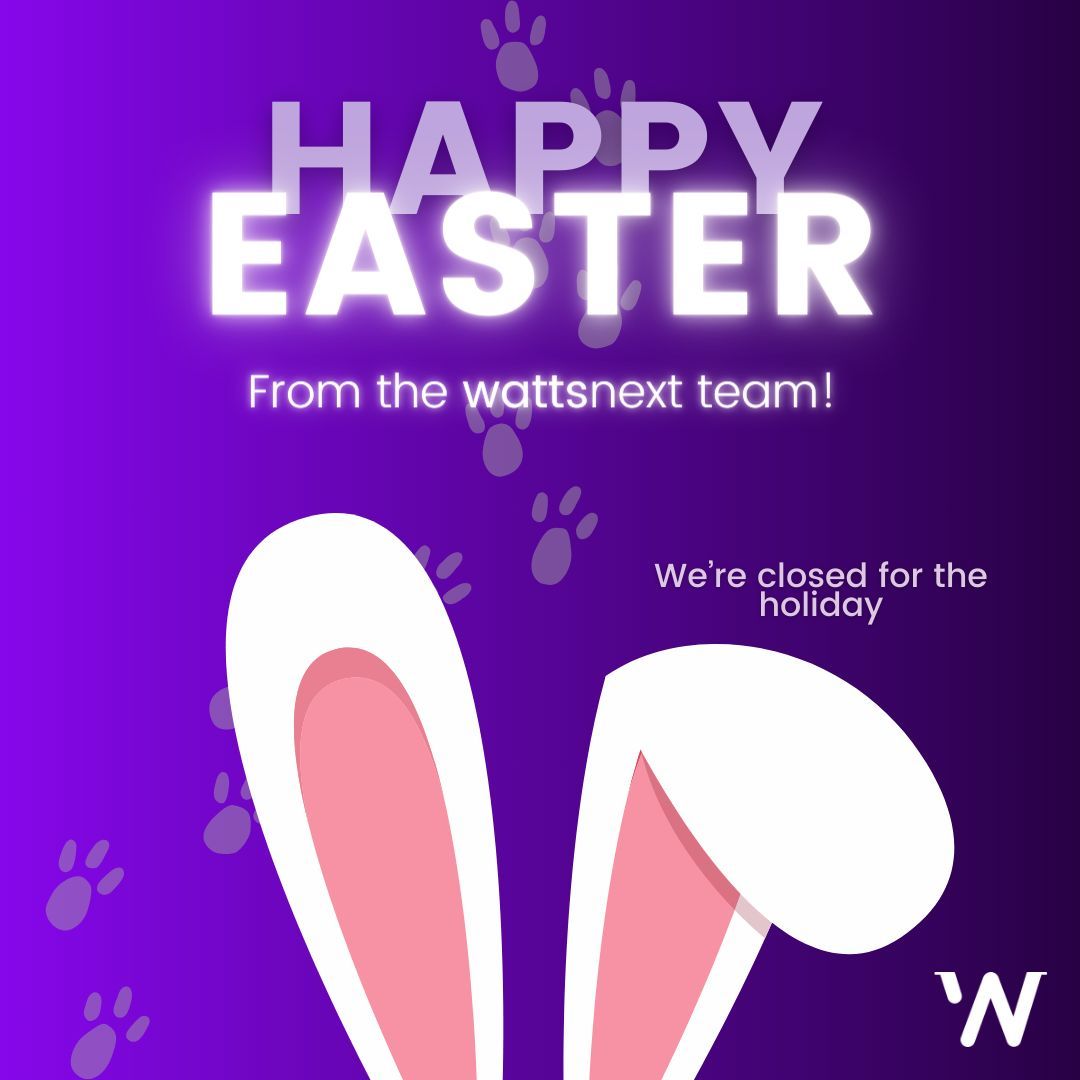 Wishing everyone a joyful Easter from the wattsnext team! 🌷🐰 Enjoy the festivities and have a wonderful break! 🐣 #HappyEaster #EasterWeekend #CelebrationTime