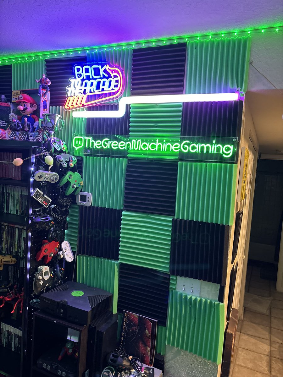 A gaming room. A Green Machine gaming room … follow me on @Twitch at twitch.tv/thegreenmachin…