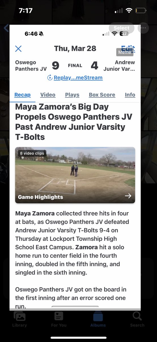 Great game today vs Andrew high school, me and my teammates worked hard and did some great things today.