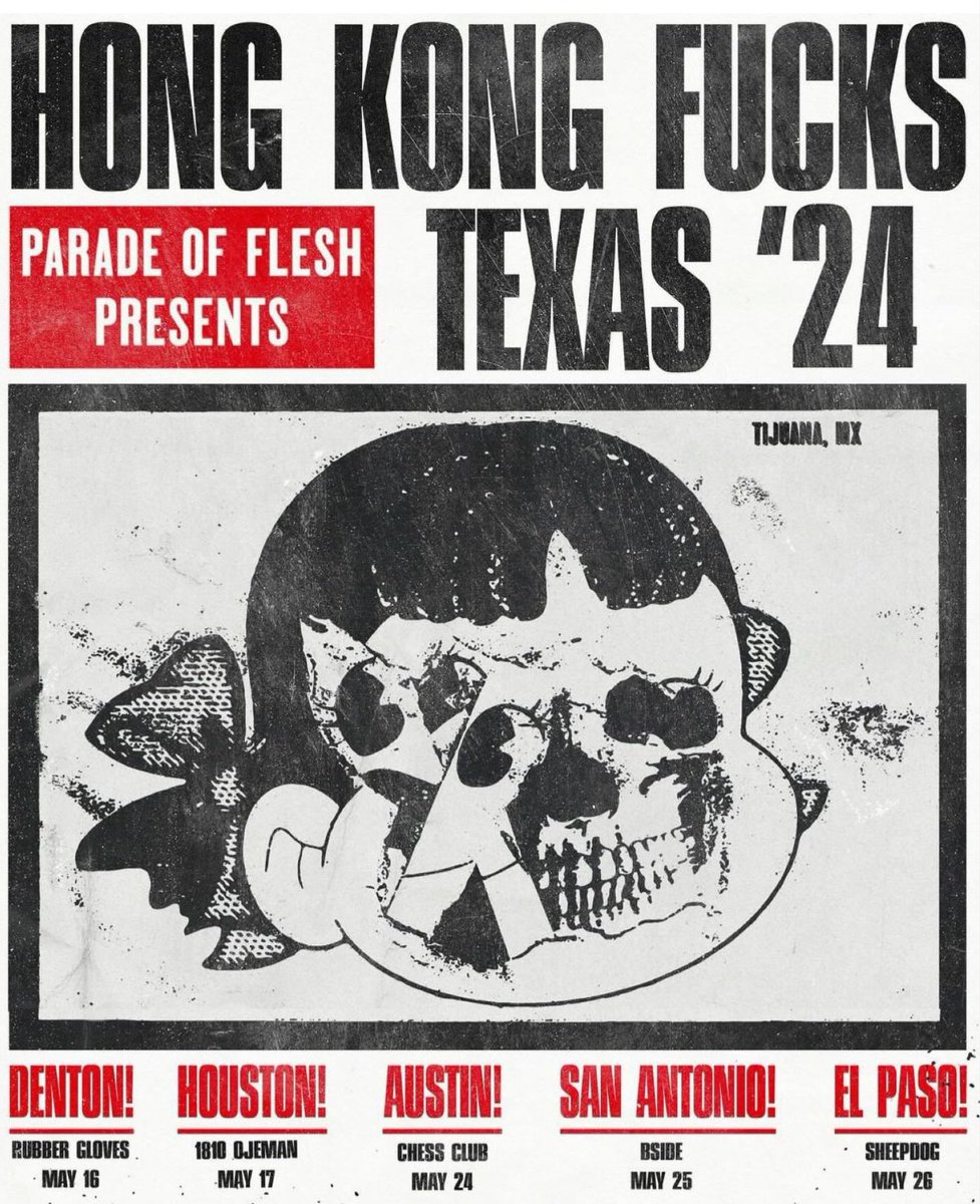 🖕H🖕K🖕F🖕Y🖕- Power-violence, noise & chaos from Tijuana, MX – Hong Kong F*ck You is a band mixed w the genres of anti-music, punk, metal & industrial performing w 1 drummer & 3 bass players.