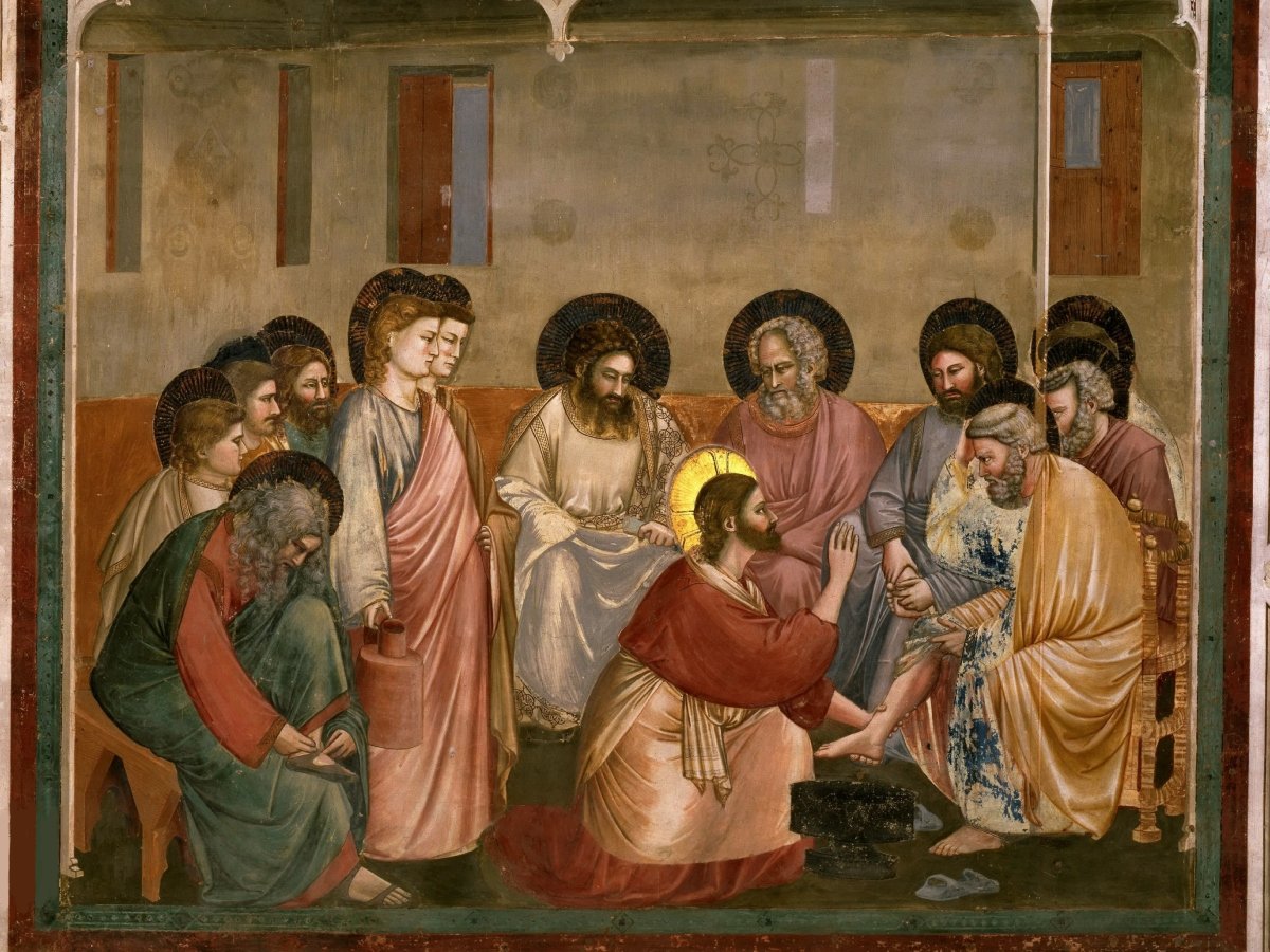 Washing the Disciples' Feet [fresco by Giotto]
.#ccot #tcot #HolyThursday #MaundyThursday #HolyWeek #Jesus #Giotto