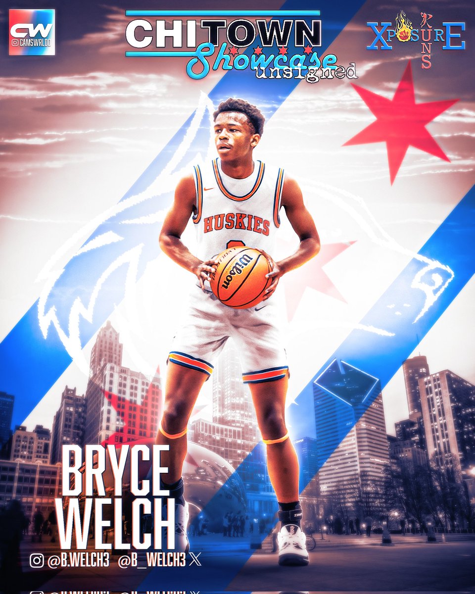 🚨 Player Announcement 🚨 2x All-Conference Team (DuPage Valley Conference) All-Area Team DuPage Valley Steals Leader College Coaches Bryce Welch @b_welch3 will be at the @chitownshowcase Unsigned Senior Showcase 🎨: @CamsWrldd_