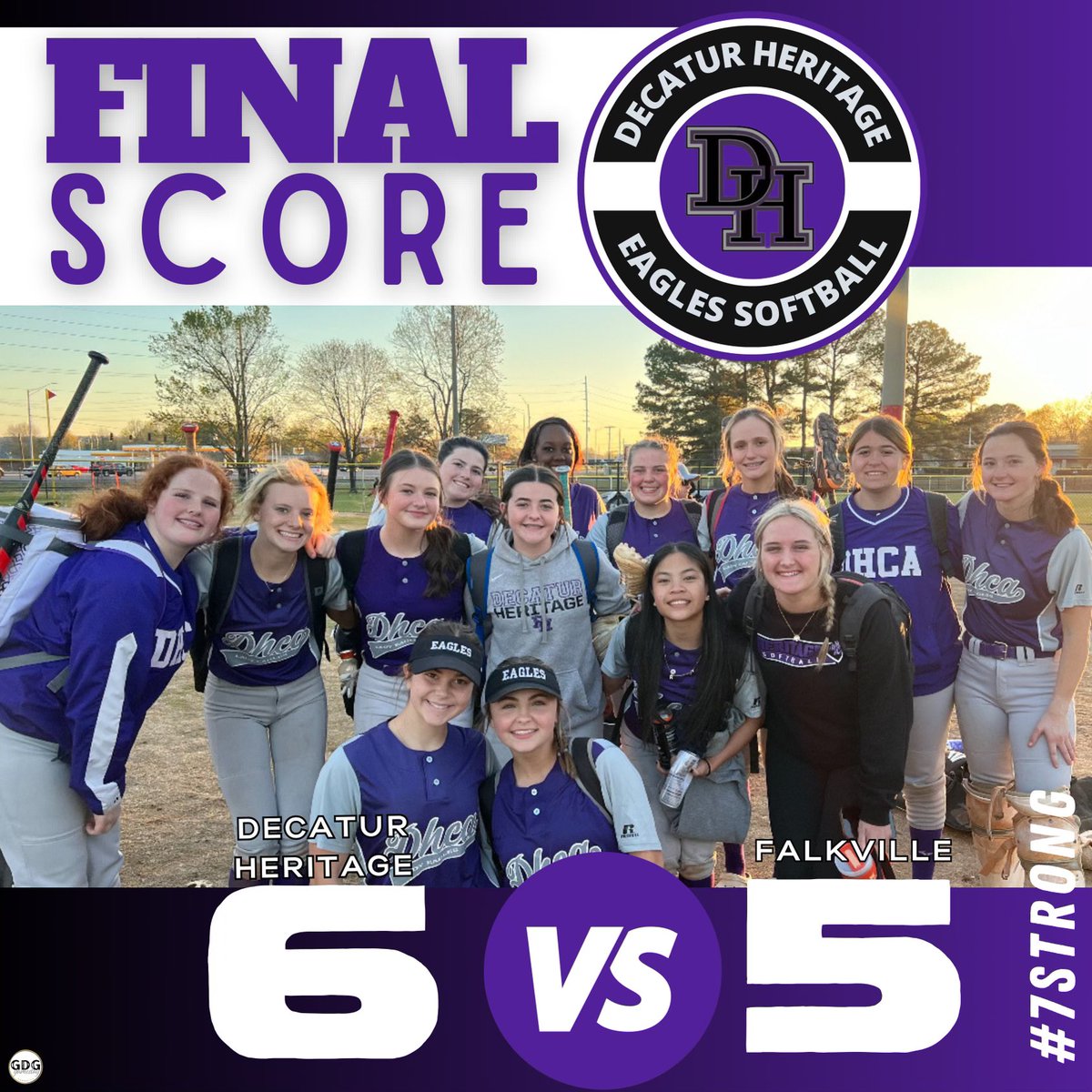Way to battle tonight!!! 💜🦅🥎 #7STRONG

Come out and support the Lady Eagles tomorrow at Wilson Morgan Complex. 11:00am & 12:30.