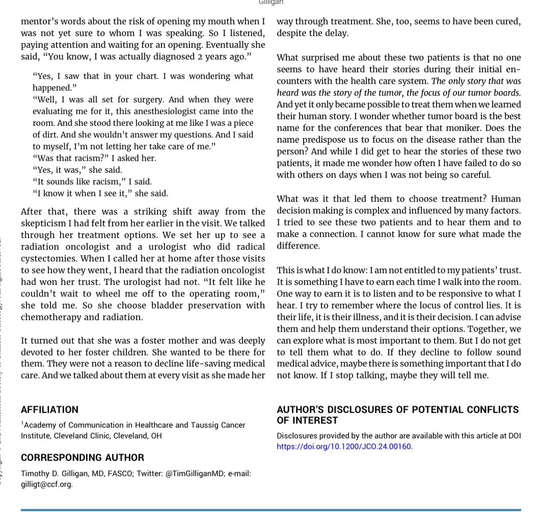 Jame Abraham, MD, FACP (@jamecancerdoc) on Twitter photo āI am not entitled to my patients trust- I need to earn that each timeā beautiful essay by @TimGilliganMD <a href="/JCO_ASCO/">Journal of Clinical Oncology</a> Knuckleheads | <a href="/OncoAlert/">OncoAlert</a> <a href="/MosheOrnsteinMD/">Moshe Ornstein MD</a> <a href="/shilpaonc/">Shilpa Gupta</a> ascopubs.org/doi/10.1200/JC⦠āI am not entitled to my patients trust- I need to earn that each timeā beautiful essay by @TimGilliganMD <a href="/JCO_ASCO/">Journal of Clinical Oncology</a> Knuckleheads | <a href="/OncoAlert/">OncoAlert</a> <a href="/MosheOrnsteinMD/">Moshe Ornstein MD</a> <a href="/shilpaonc/">Shilpa Gupta</a> ascopubs.org/doi/10.1200/JCā¦