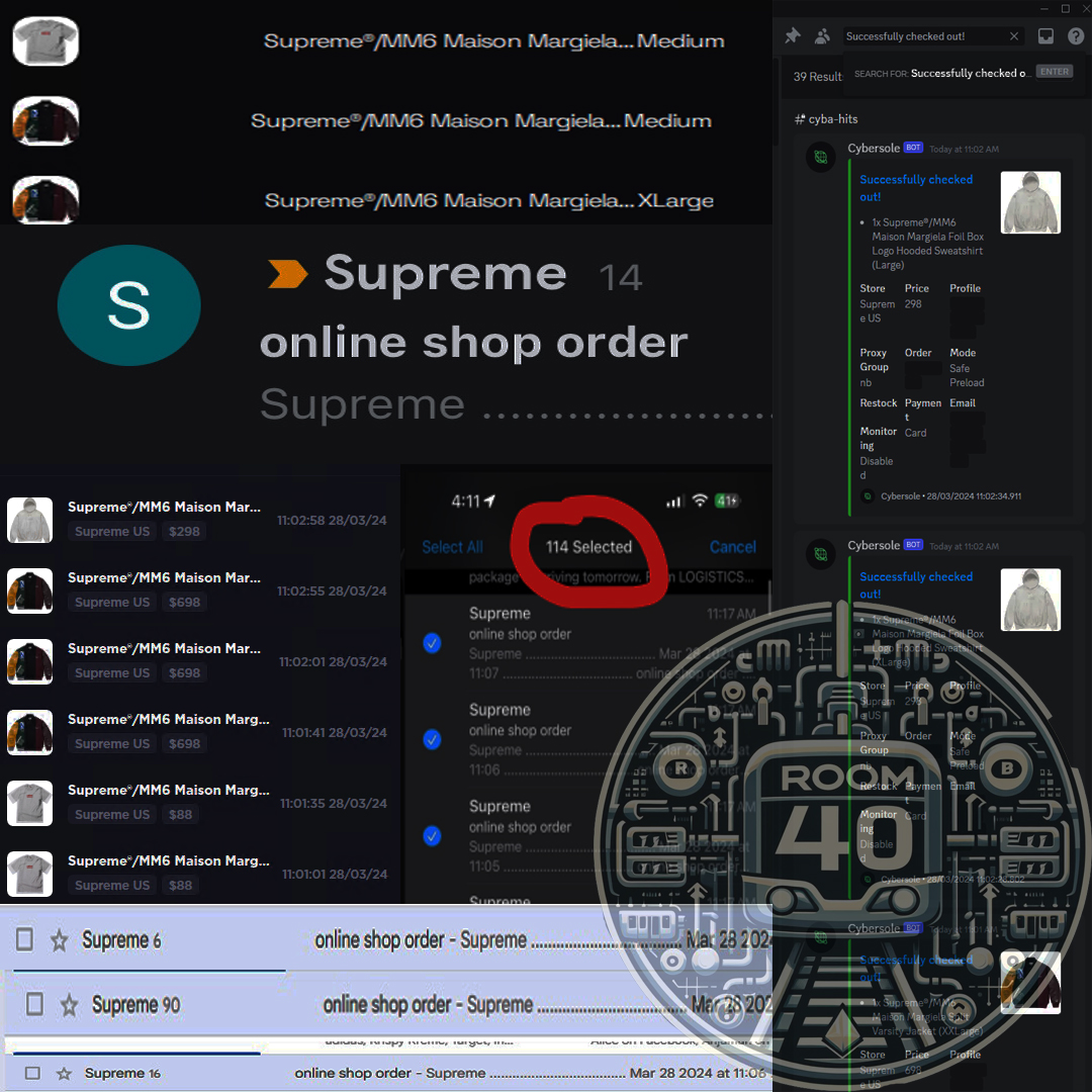 What's a checkout captcha? Room40 Proxy customers don't know, because we don't get them. Thanks to our in-house developed ISPs, our users cooked supreme without a single hiccup. 300+ Maison Margiela x Supreme checkouts with under 15 users ✅