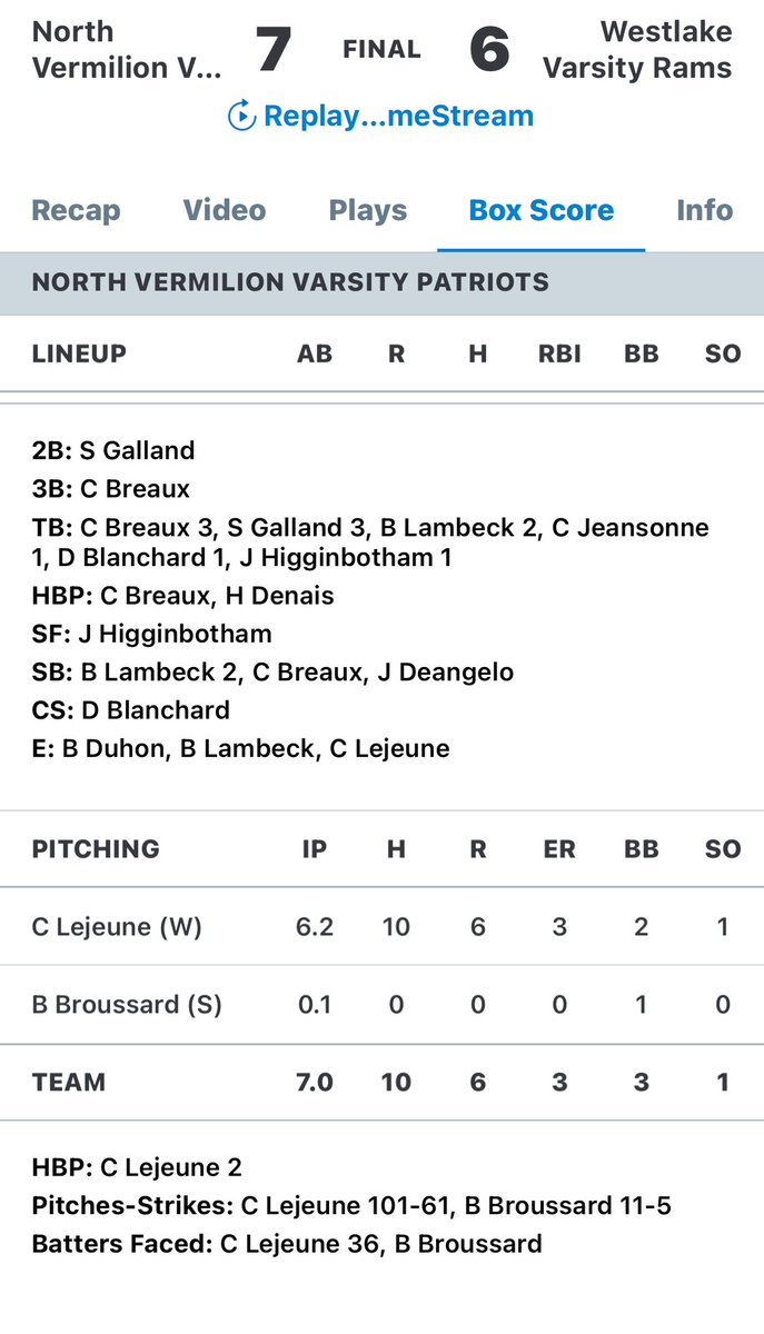 Patriot Baseball tweet media