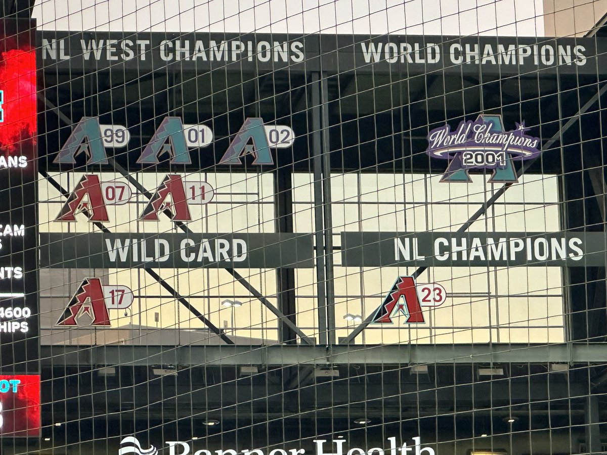 Nice to see the DBACKS are recognizing the accomplishments of last season. I thought we were the 2001 NL champions too? Respect your history. Why say your the NL West champs in 2001 but not the NL champions? @Dbacks