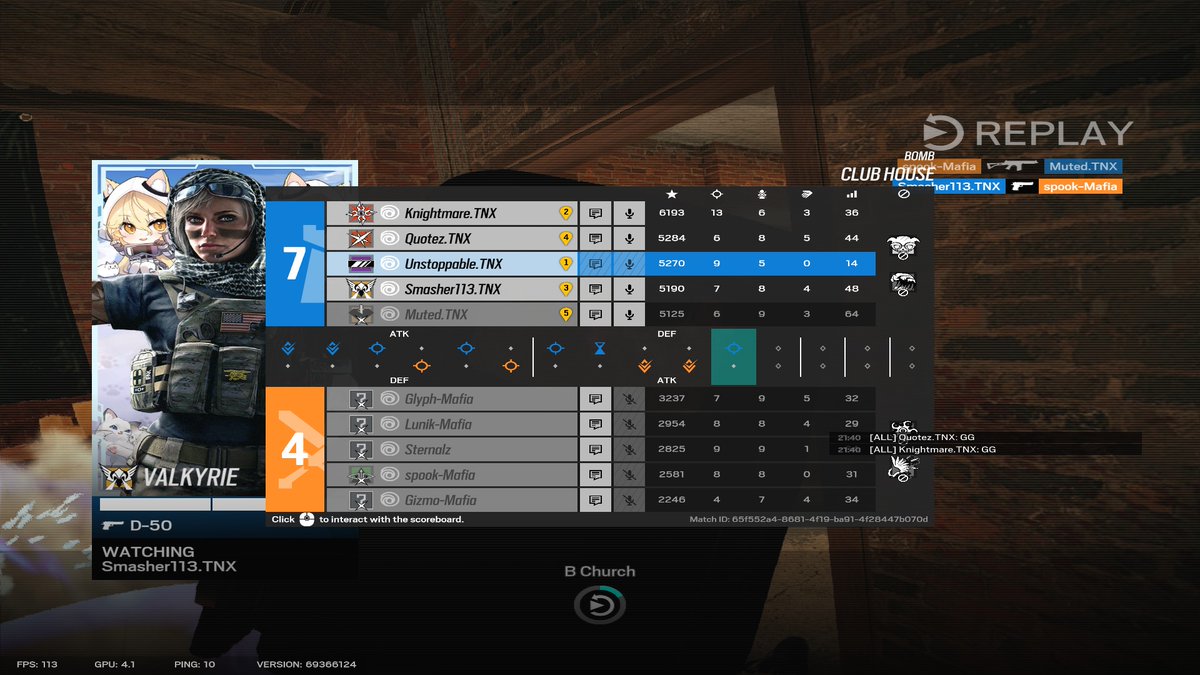 Continuing the win streak and possibly the team having player of the week streak in <a href="/VDR6L/">Voodoo League R6 (S1)</a>. GGs to <a href="/MafiaGGz/">Mafia</a>. #TNXWIN
