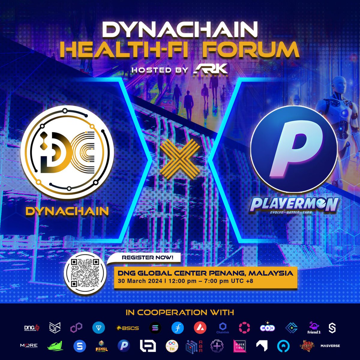 Excited to welcome @playermons on board as a partner for the DynaChain HealthFi Forum! 🚀

Discover the future of gaming with Playermon, where blockchain meets adventure in an outer space-themed world. Join us on March 30th at the DNG Global Center in Penang, Malaysia