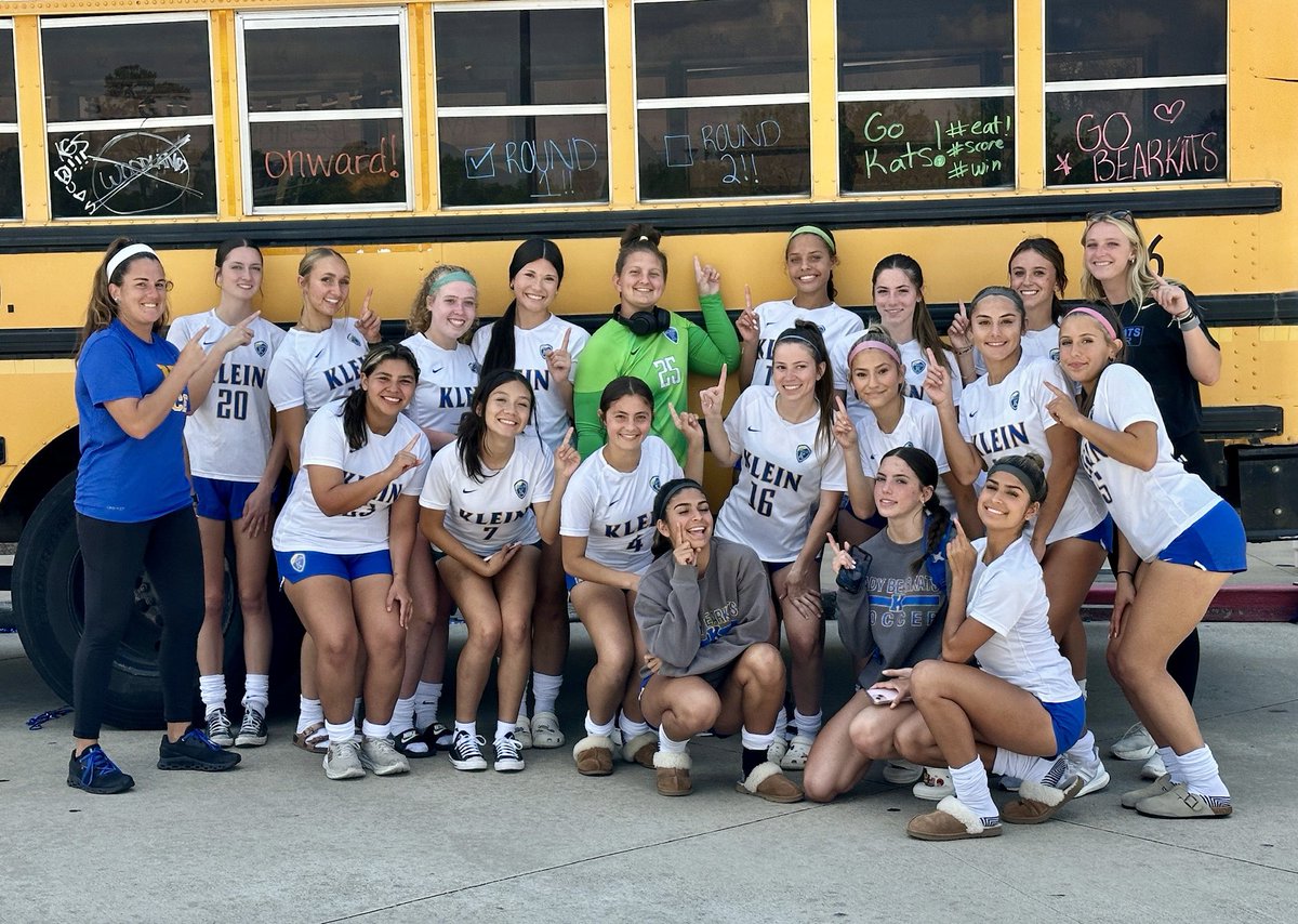 KHS_LKatsSoccer's tweet photo. Very special night, Redeem Team‼️ Thank you to all our friends, families, classmates, club teammates, Klein Boys ⚽️ Team, Klein Cheerleaders and our Klein Faculty in attendance tonight. Our girls couldn’t have done it without all your support. On to Round #3 🆚 Tomball High. https://t.co/dR3gTnxfWH