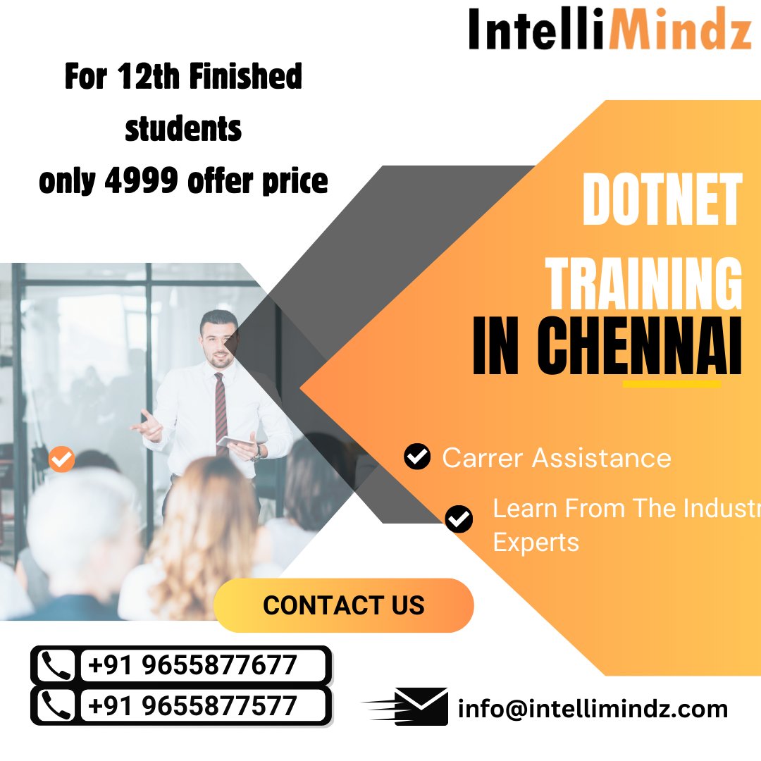 Unlock the power of .NET with IntelliMindz training! Dive into advanced concepts and master the framework for endless possibilities. 
More Info:bit.ly/41zoODv
☎️+91 9655877677           
📲wa.link/9ijqez
#dotnet #IntelliMindz