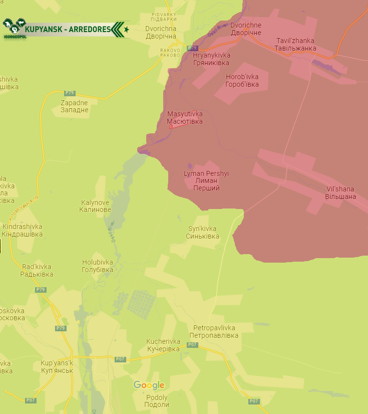 IgorGeoPol's tweet photo. Atualizações - Kupyansk (obl. de Kharkiv) Arredores

- Atualizações no mapa. Os ucranianos recuperaram posições nos arredores de Syn'kivka, retomando a maior parte do norte da localidade. https://t.co/pVIt1EseHp