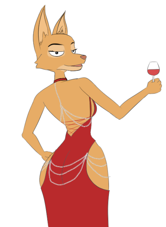 UnseenBehavior's tweet photo. Had to jump on the trend, slowly getting better #dianefoxington #TheBadGuys #thatdress #dress #furry #nsfwcommission https://t.co/CCzOwZIR7C