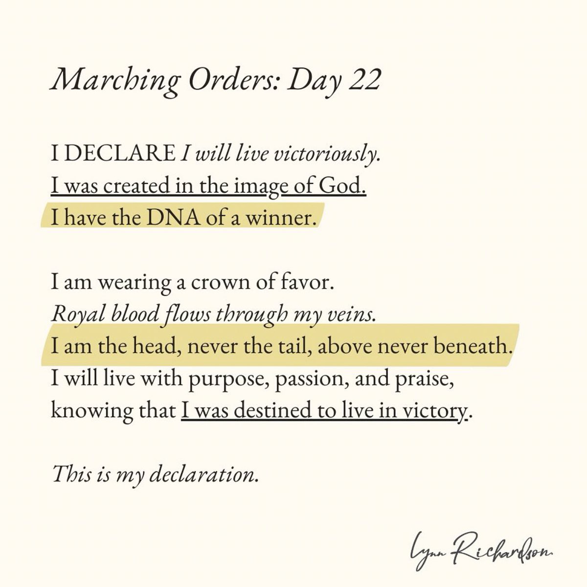 Day 22: I was created in the image of God!!🤩 From 'I Declare: 31 Promises to Speak Over Your Life' by Joel Olsteen