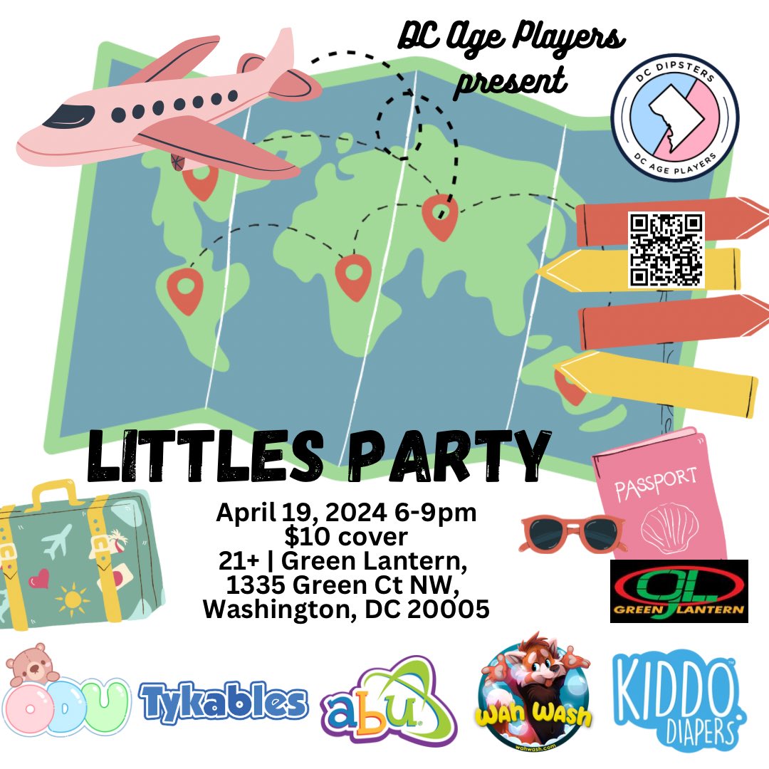 DCAgeplayers Littles Party $10 cover+drinks A private party open to age players of all kinds Diapers Provided by @ABUDiapers @tykables Partners @OnesieDownunder @wah_wash @Us_kiddodiapers @dragorainbodesigns @DarkStoryhouse @GreenLanternDC Rules: fetlife.com/groups/201050/…
