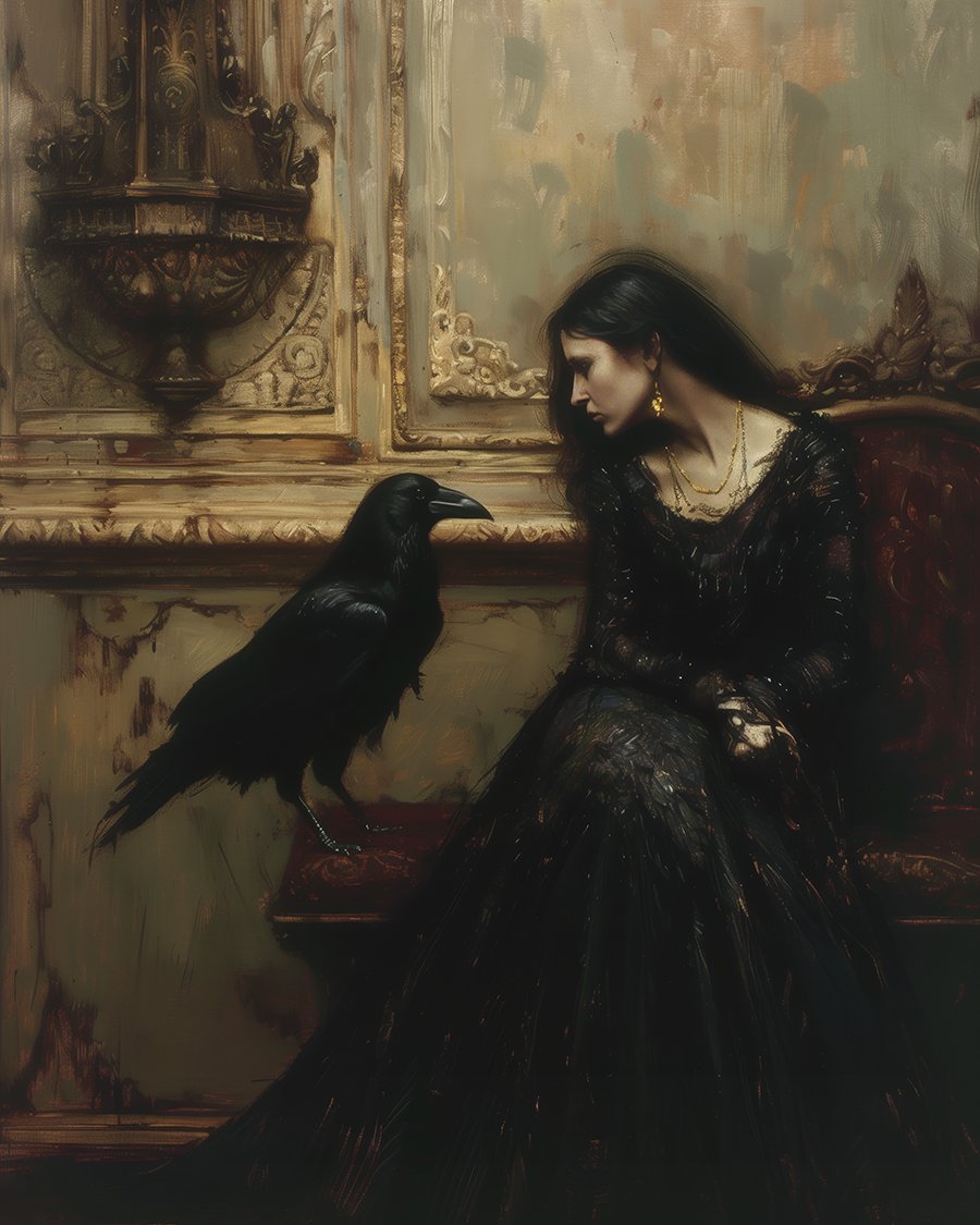 The Raven's Confidante

-

#witch #darkacademia #darkaesthetic #retrohorror #horror #aiartist #midjourney #darkart #occultart #spooky #oilpaint #gothart #aiart #darkpainting #gothicpainting #raven #nightmare #painting #darkart #oilpainting #aiart