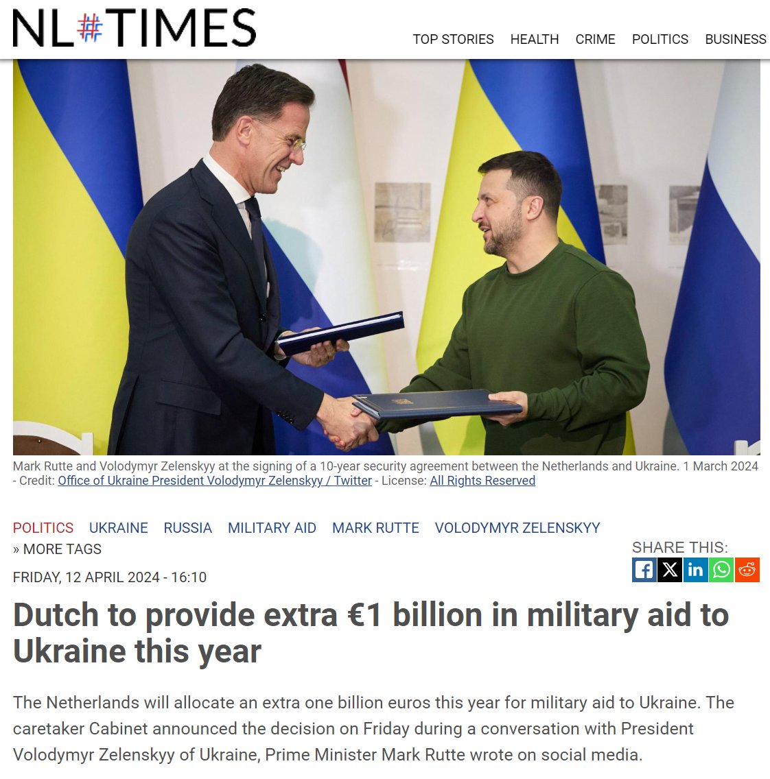 There are few leaders left in the West and there are too many parrots.
The leaders are in Europe🇪🇺.
Thank you Netherlands 🇳🇱
By the end of December, the Netherlands will have contributed three billion euros in military support to Ukraine this year alone.
That will be matched with…