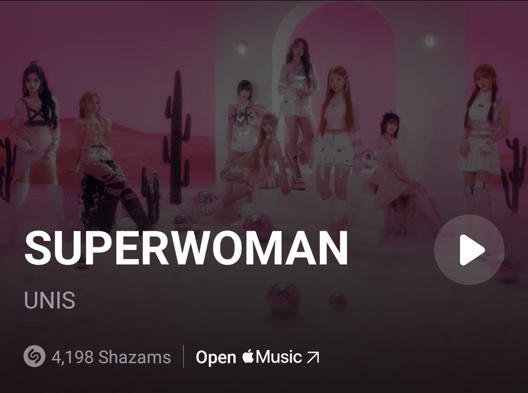 753K MLs and 2.5M streams for Superwoman! 1M and 3M streams 🔜🩷 Don't forget to Shazam as well while you stream! #SUPERWOMAN #UNIS #WE_UNIS #유니스