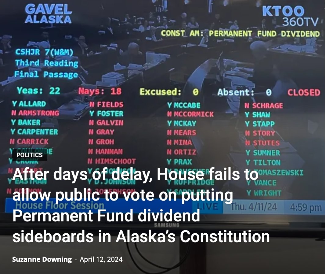 It did not pass. Sad to see Democrats robbing Alaskans of dividends and supporting lawlessness in legislating. mustreadalaska.com/after-days-of-…