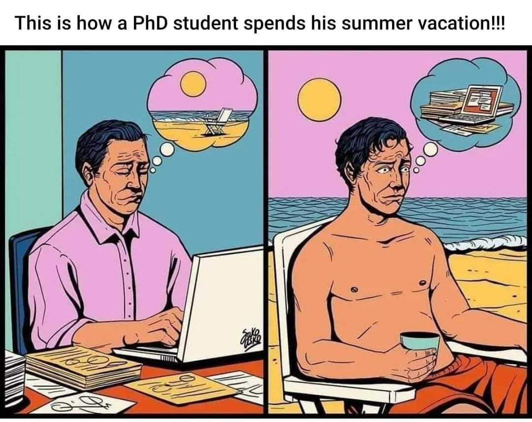 Ah, taking a break as a #PhD student is so much fun! Had a week away, but feel like I'd missed 6 months of work time (even though I did some reading while away), and obviously, I will never catch up now... 🙄🤦🏻‍♀️ #PhDVoice #PhDLife #PhDChatter #PhDTwitter