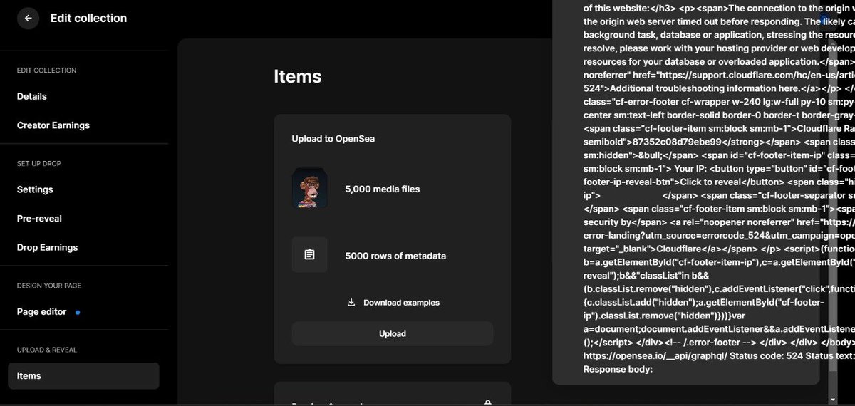 We've been trying to upload our Images &amp; Metadata to @OpenSea and we've been unsuccessful in doing so. 

We hope this problem will be fixed soon, hopefully in an hour! 

Basetopia awaits! 🌀