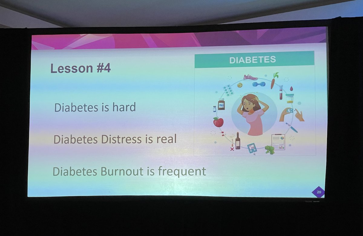 Really important reminder from @ldb13 at #DUCongress24 - diabetes is hard and burnout is frequent.