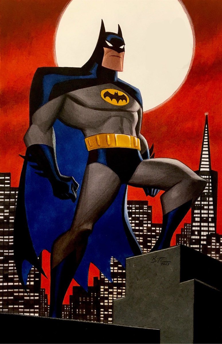 I often forget that Batman's neat. I'll just be going about my day, not thinking about Batman being neat. Then I'll see something like this Bruce Timm piece and be like 'Ohhhhh yeah. I forgot. Batman's neat!'