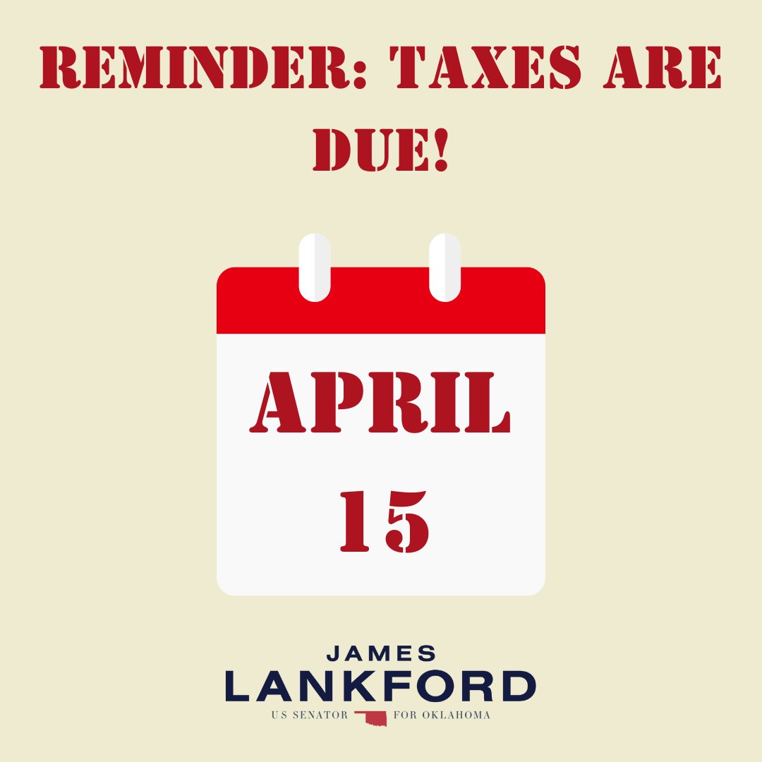 Oklahomans—Tax Day is 3 days away. Make sure to check all your documents and filings to avoid any penalties