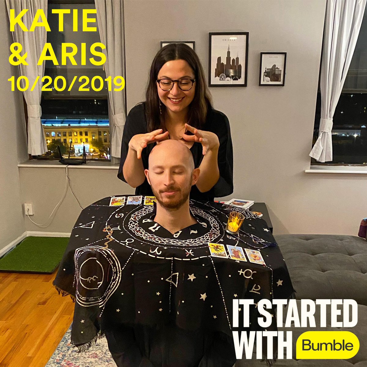 katierhombus's tweet photo. #itstartedwithbumble @bumble 
Have to thank Bumble for helping me find my forever couple’s-costume partner 🔮🥰 https://t.co/yVQtMWx3qk