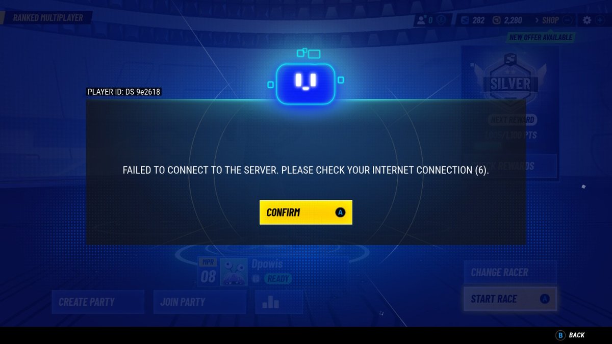 dpowis's tweet photo. Disneyspeedstorm servers down? #NintendoSwitch https://t.co/2a8rkD881S