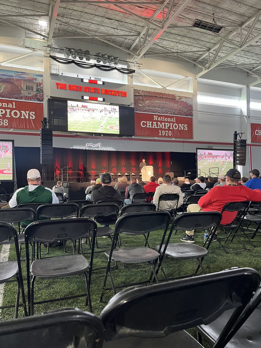 Great day at @OhioStateFB Coaches Clinic learning ball #SAR #RelentlessEffort