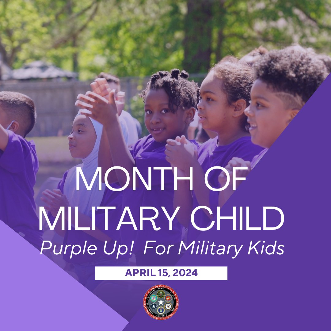 Every day we honor the service and sacrifices of the children of military families.

During the #MonthoftheMilitaryChild, we invite everyone to wear purple on April 15 (Monday) in celebration of #PurpleUpDay and in support of our amazing military kids!