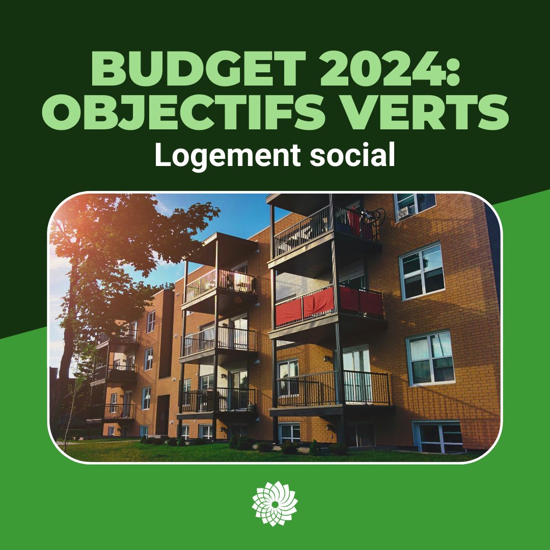 Qu'est-ce que le Parti vert du Canada veut voir dans le #Budget2024 ? Que diriez-vous qu’on se donne un feu vert collectif pour plus logements sociaux ? Faisons en sorte que les logements (vraiment!) abordables deviennent une réalité au pays 🏡 #polcan #objectifsverts
