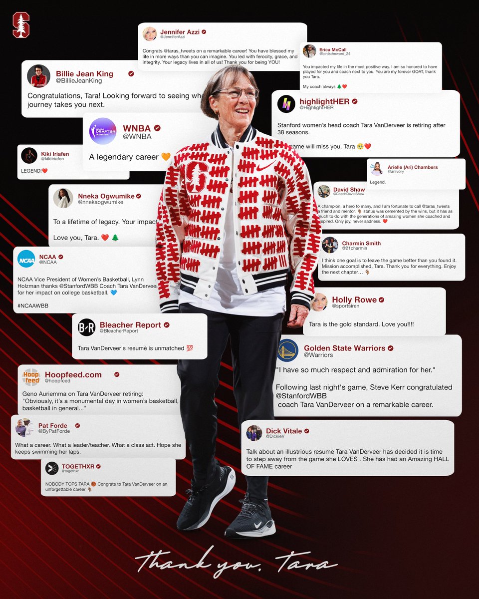 StanfordWBB's tweet photo. So much love for the 🐐.

#ThankYouTara https://t.co/0030cEW9Vm