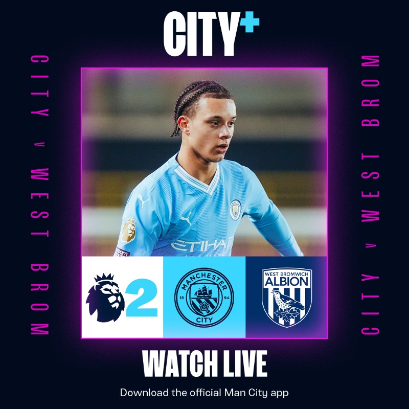 Manchester City on X And it s LIVE Watch our final PL2 home game of the season against West Brom on CITY X