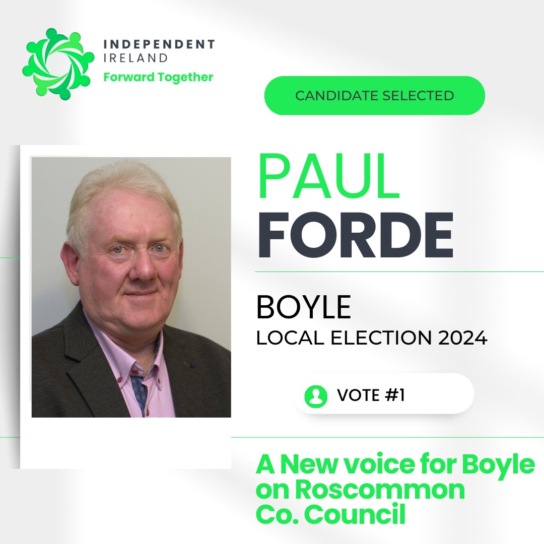 Paul Forde has officially declared his candidacy for Independent Ireland in the upcoming local elections. With a strong background in business, farming, and community service, Forde brings a wealth of experience and a deep commitment to representing the interests of rural…