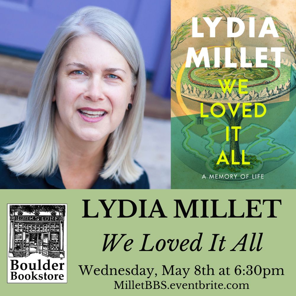 We are SO EXCITED to welcome the amazing novelist Lydia Millet next week to talk about her new anti-memoir, 'We Loved it All: A Memory of Life' - get tickets to attend at MilletBBS.eventbrite.com!