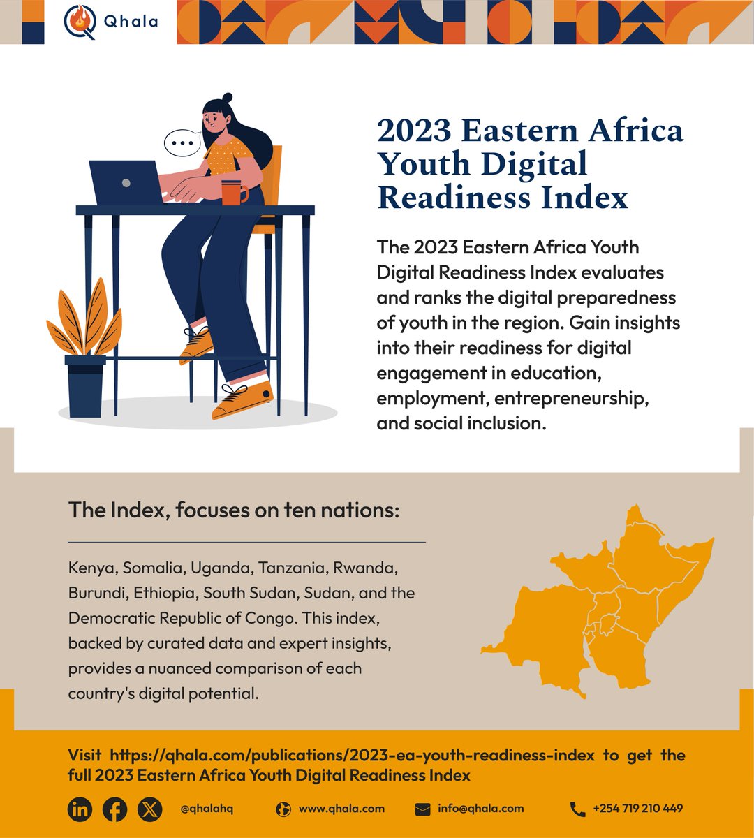 As we explore how prepared African youth are to navigate the digital economy, our recently launched 2023 E.A Youth Digital Readiness Index shines a light on some of the key areas we need to explore to ensure youths are digitally ready in Africa qhala.com/publications/2… #AskPSTanui